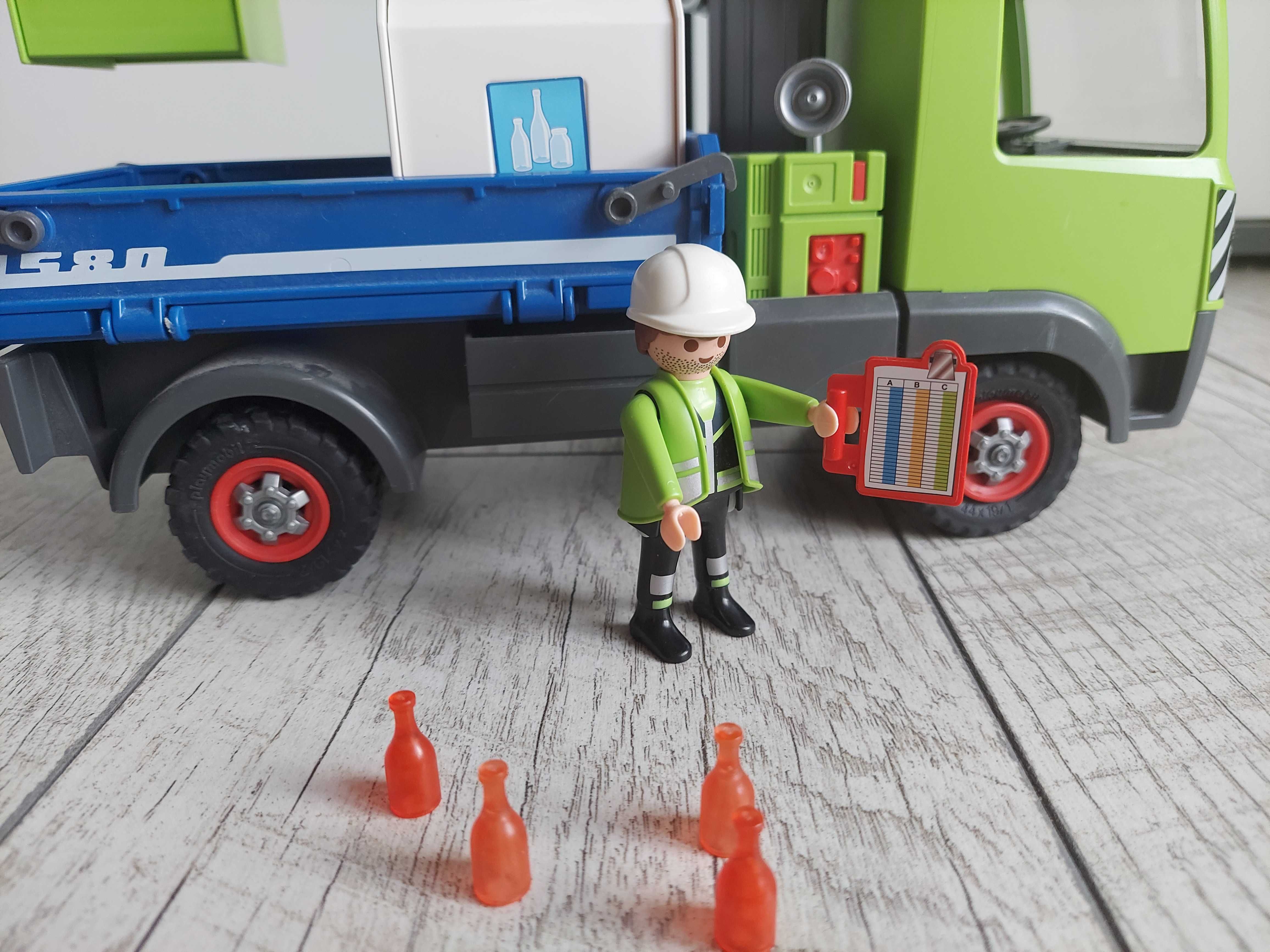 Playmobil 6109 śmieciarka świeci kogut szkło kontenery auto samochód