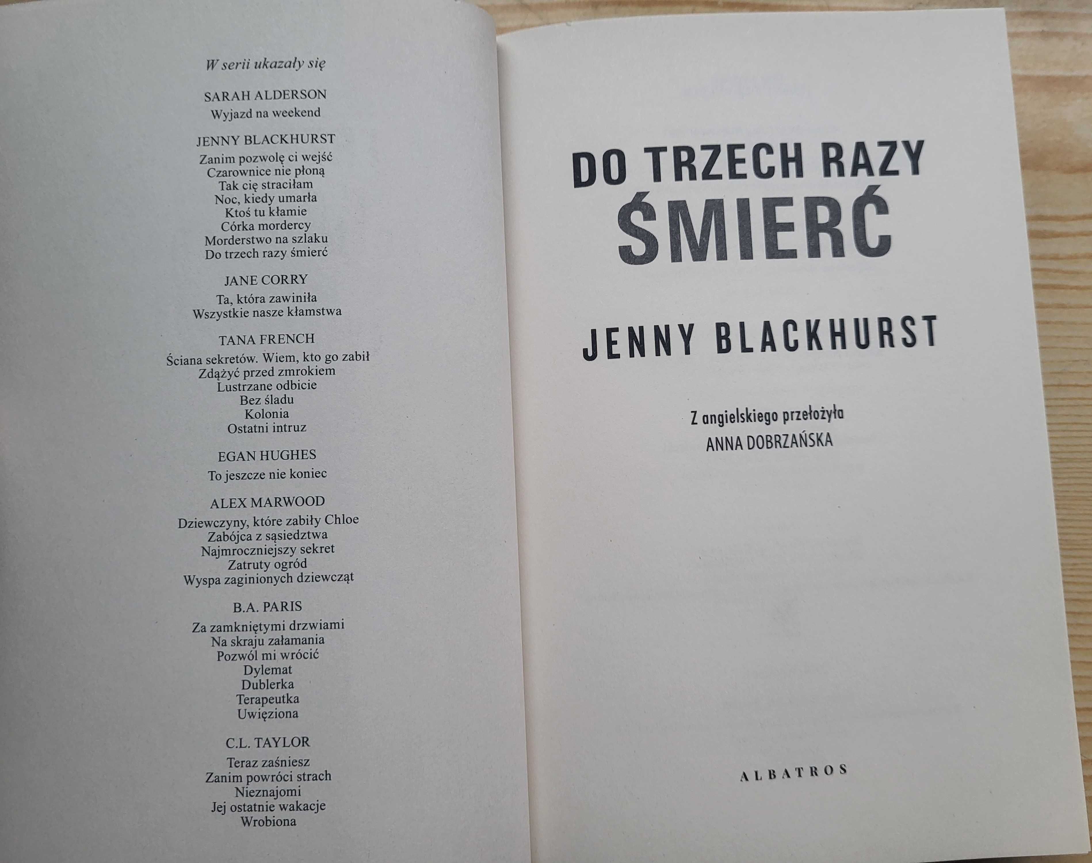 Jenny Blackhurst "Do trzech razy śmierć" - NOWA - NAJTANIEJ na RYNKU!