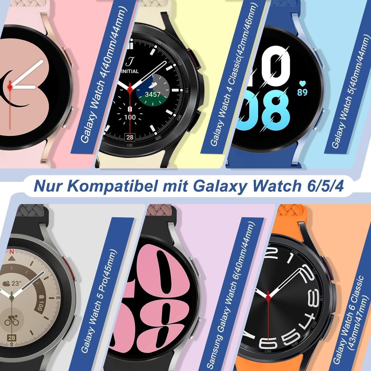 3 x Pasek do Samsung Galaxy Watch 6 5 4 5 Pro 6 Classic 40 mm / 47 mm