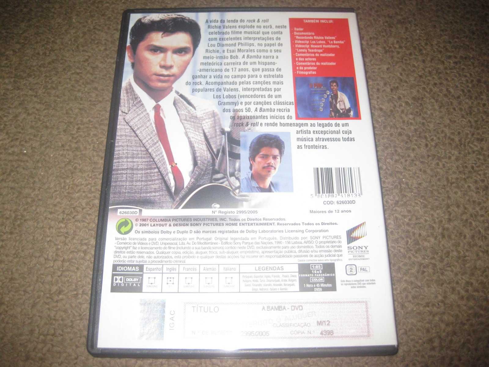 DVD "La Bamba" com Lou Diamond Phillips