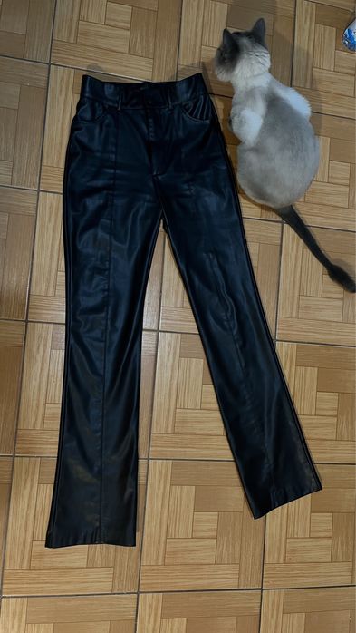 Штани еко-шкіра на флісі