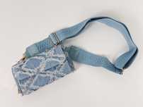 Torebka damska crossbody saszetka mała rowerówka postrzępiony jeans de