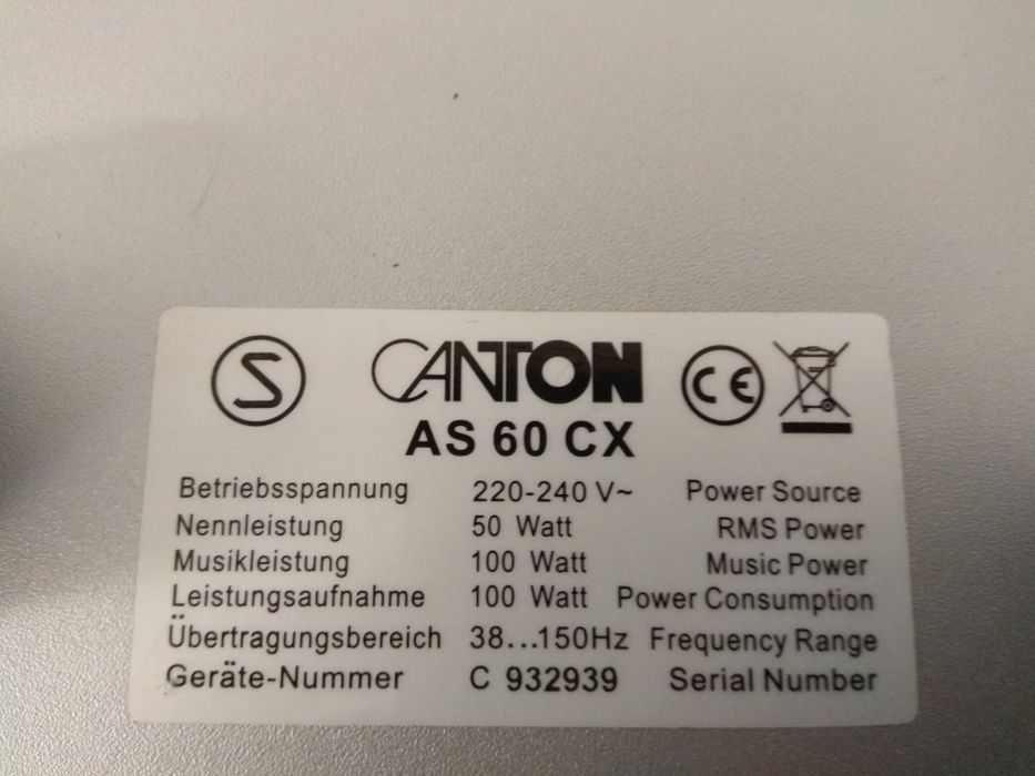 Canton Movie 60 CX zestaw 5.1 subwoofer aktywny AS 60 CX, głośniki.