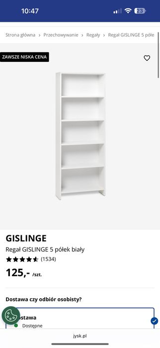 Regał Jysk biały jak nowy 5szt