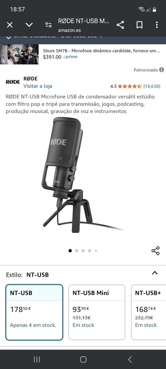 Microfone RØDE  NT-USB