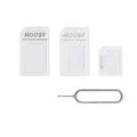 zestaw adapterów do kart nano micro sim noosy + kluczyk biały