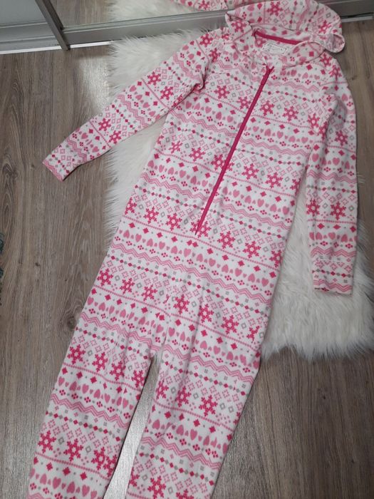 Флісовий теплий кігурумі з зимовим принтом для дівчаток