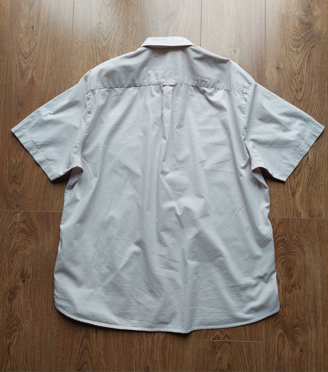 Koszula męska XXL Reserved gładka krótki rękaw ecru kremowy