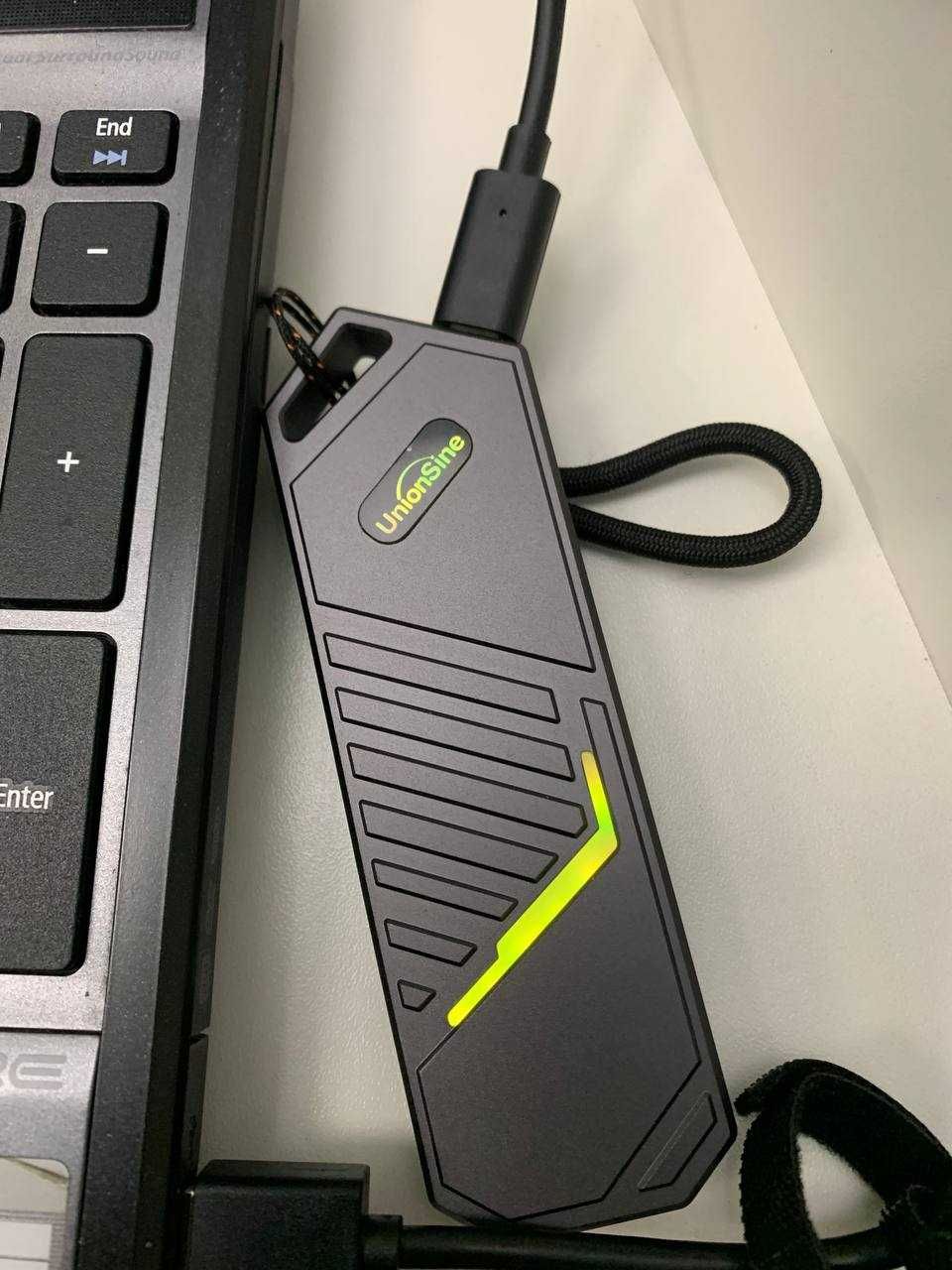 Внешний карман UnionSine для M.2 SSD NVMe PCIe Type-C USB 3.2 Gen 2