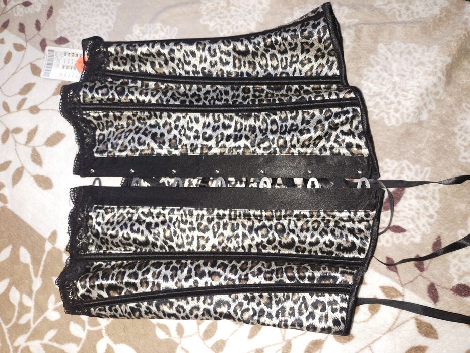 Wiązany gorset w panterkę rozm M