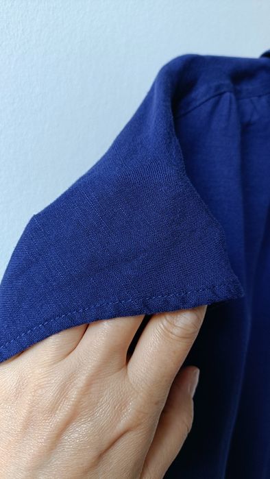 Sukienka damska midi luźna oversize z lnem lniana gładka L XL 44