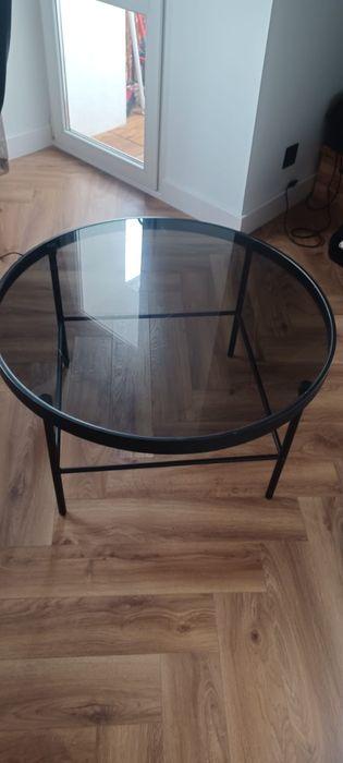 Stolik kawowy okrągły metalowy stanie bdb