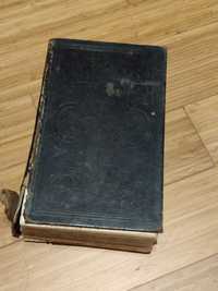 Stara biblia skórzana oprawa XIX w drukiem Trowicza I syna w Berlinie