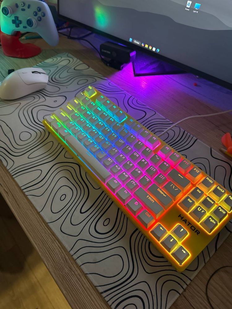 Клавіатура Hator Rockfall mecha tkl 2 v1.0 жовта