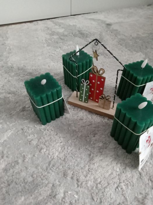 Zestaw świąteczny świeczki dekoracja