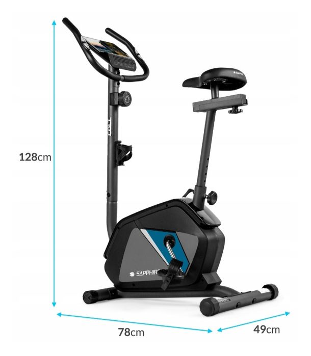 Rower treningowy magnetyczny COLT SG-320B - czarno-niebieski
