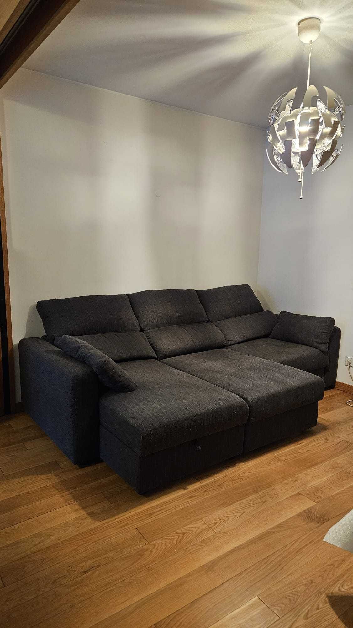 Sofá-cama de 3 lugares com chaise longue