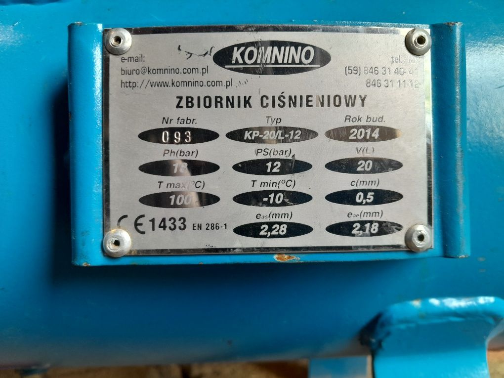 Zbiornik sprężonego powietrza ciśnieniowy 20 litrów