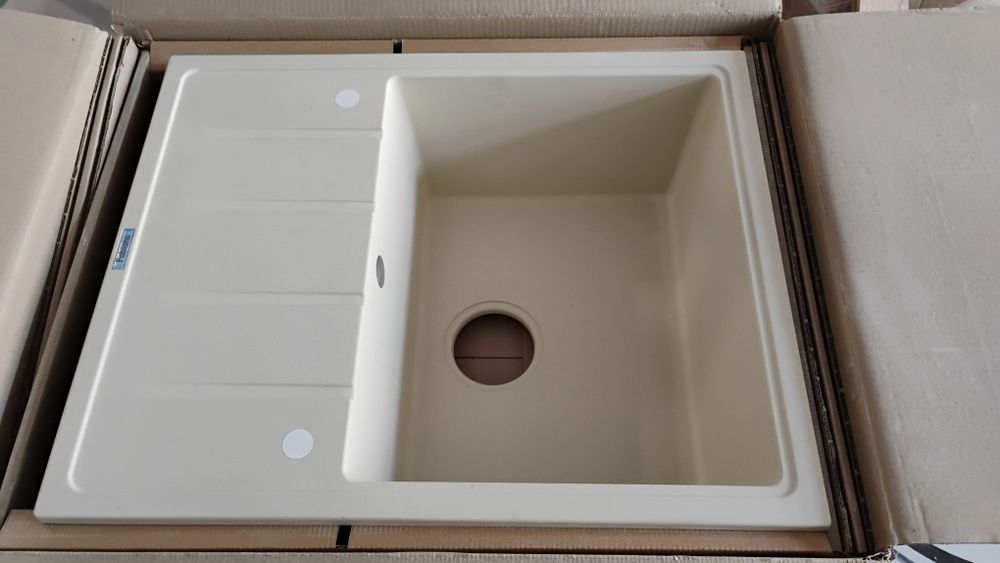 Гранитная мойка Fabiano, 62*50 Кремовый цвет.