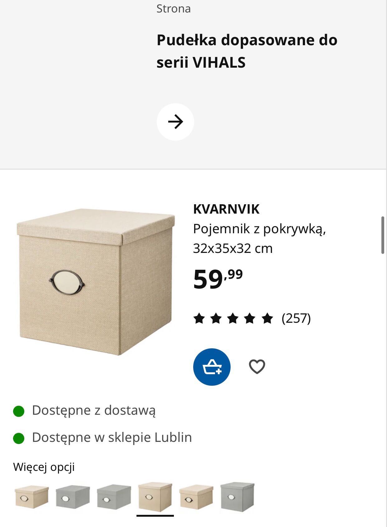Pudełka Ikea KVARNVIK