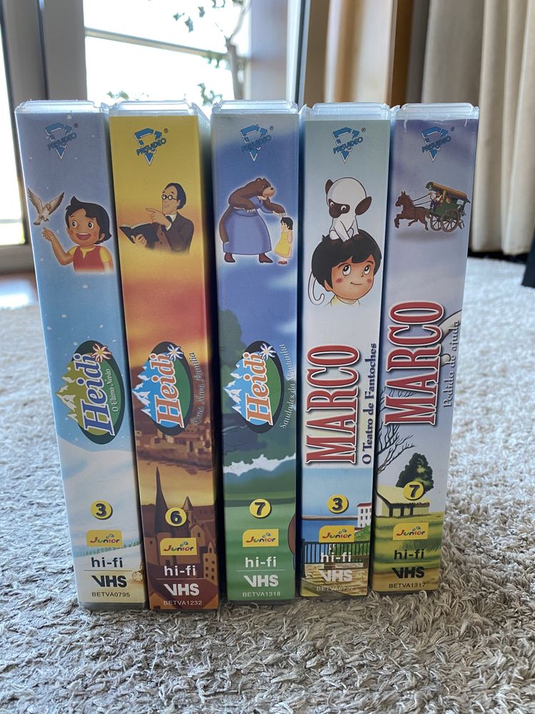 Cassetes VHS Coleção Heidi e Marco