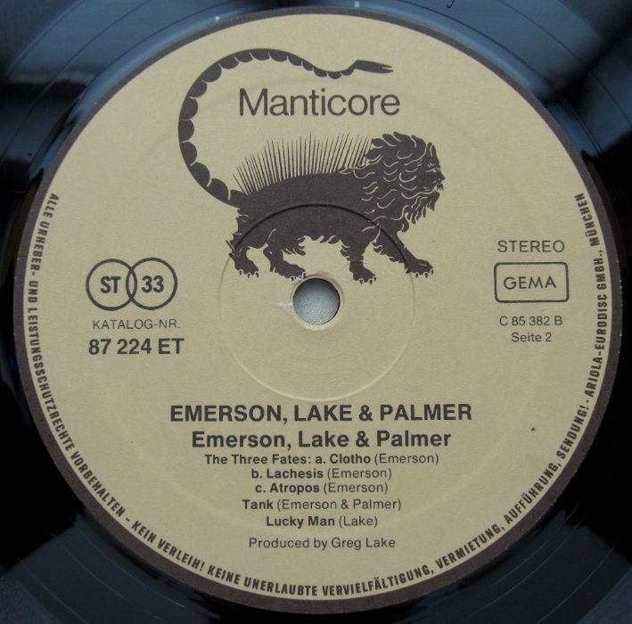 Emerson Lake & Palmer - Emerson Lake & Palmer, winyl 12'', 33 rpm, VG