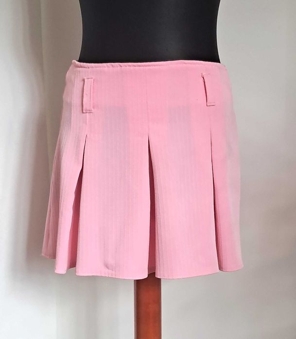 Różowa spódnica z kontrafałdami lolita bawełna S/XS 36/34
