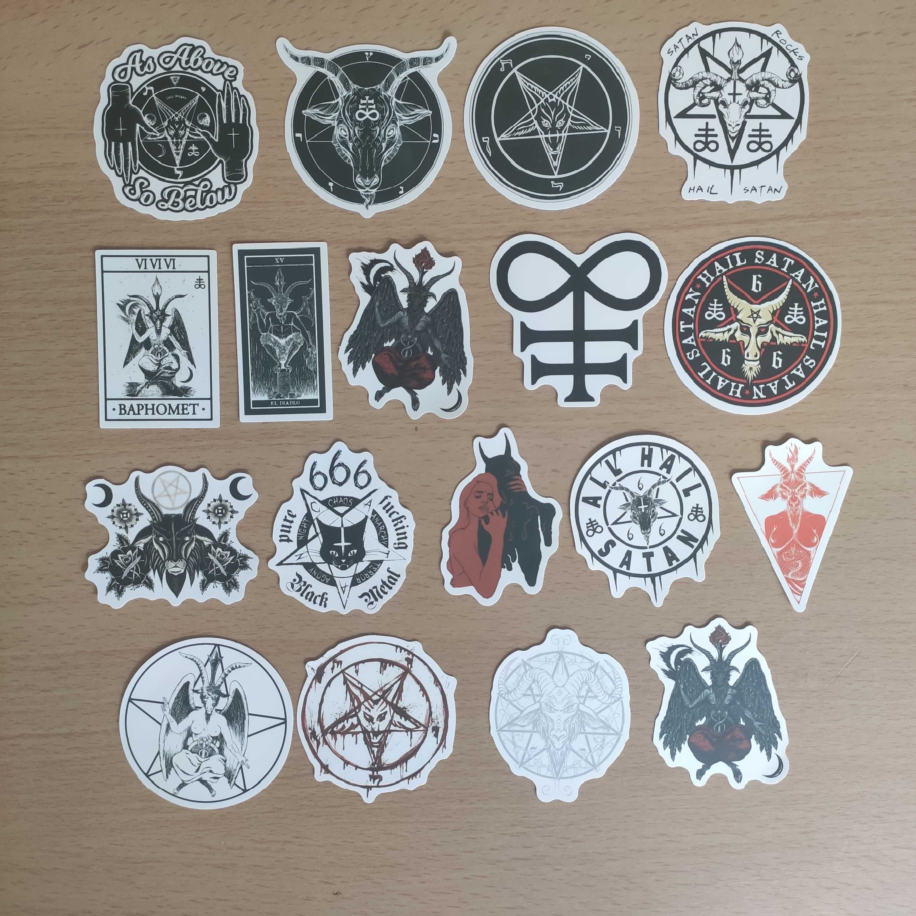 Pack 50 Stickers Autocolantes Satan Góticos