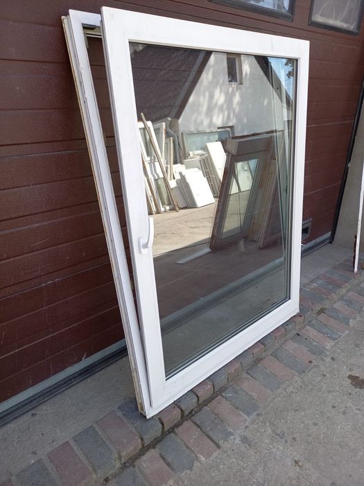 Okna jednoskrzydłowe 122x154 pcv plastikowe używane DOWÓZ CAŁY KRAJ