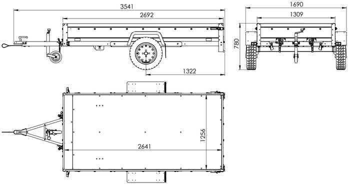 Przyczepka jednoosiowa 264x125 UNITRAILER GARDEN 264 KIPP