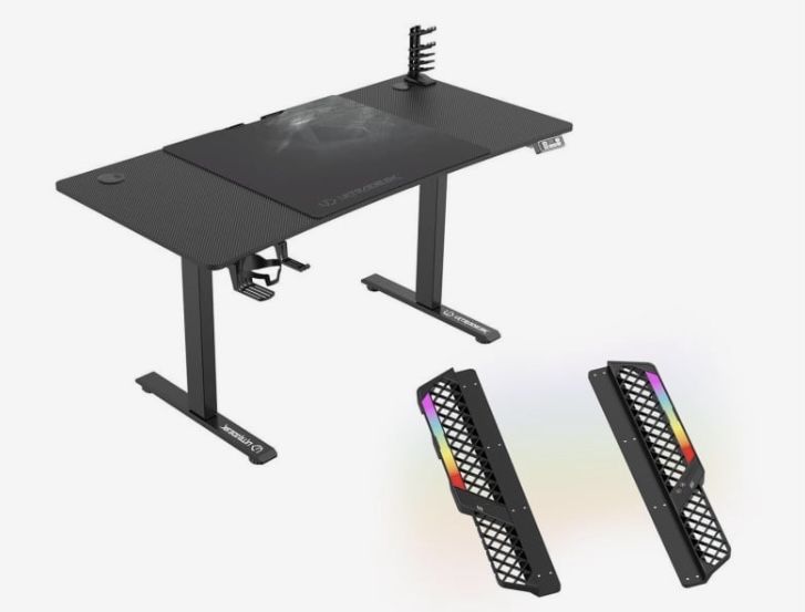 Biurko Gamingowe Ultradesk LEVEL V2 LED RGB (Czarne)elektryczne