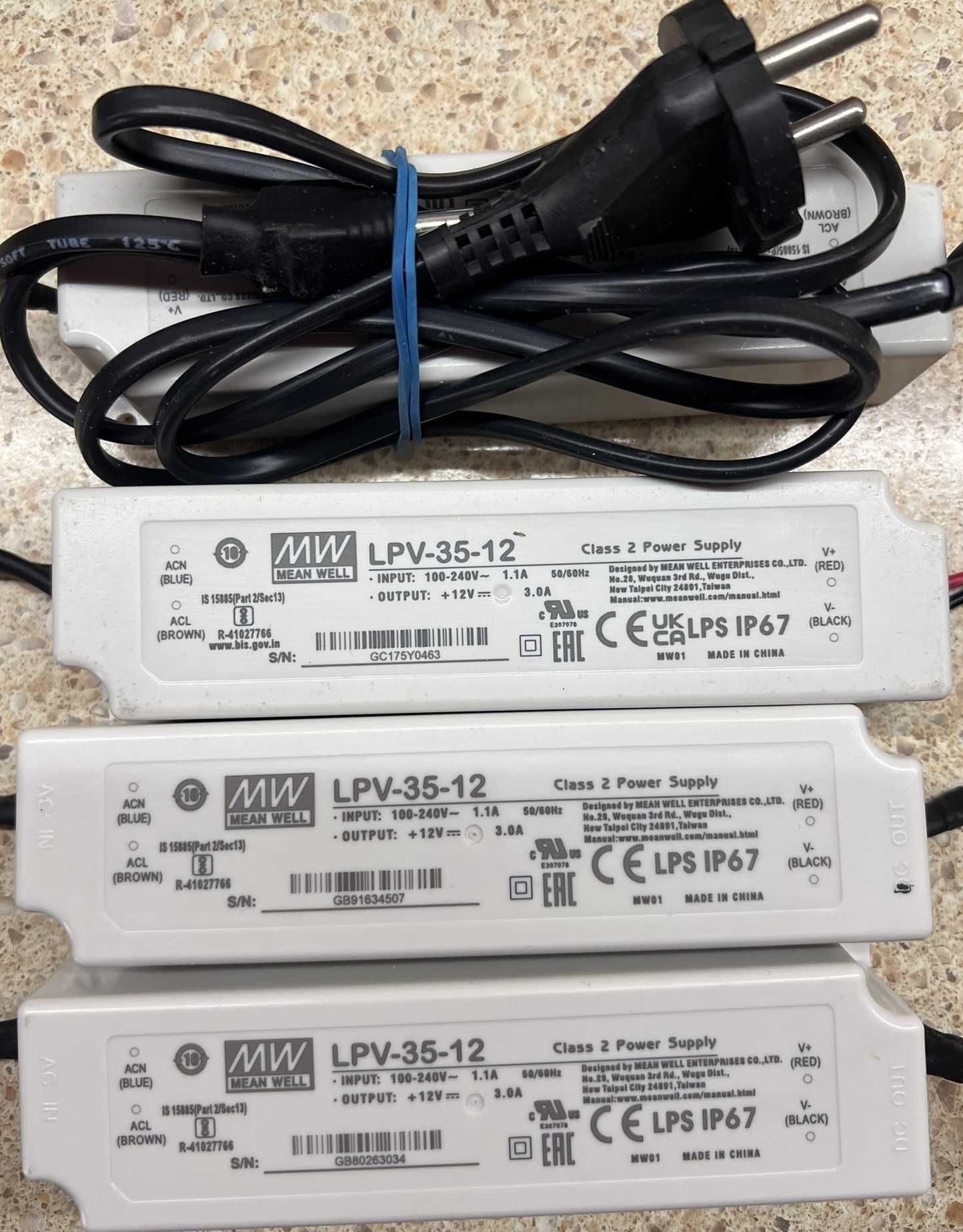Лот БЖ 12V 3А Mean Well LPV-35-12 та 1,5А Mean Well LPH-18-12
