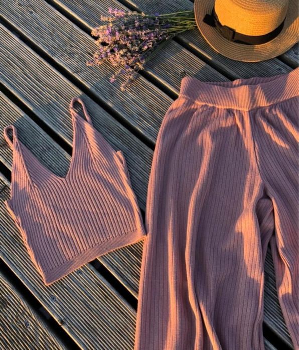 Майка, штани палаццо, кльош, костюм