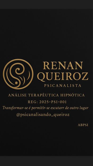 Renan Queiroz – Psicanalista & Hipnoterapeuta | Online e Presencial