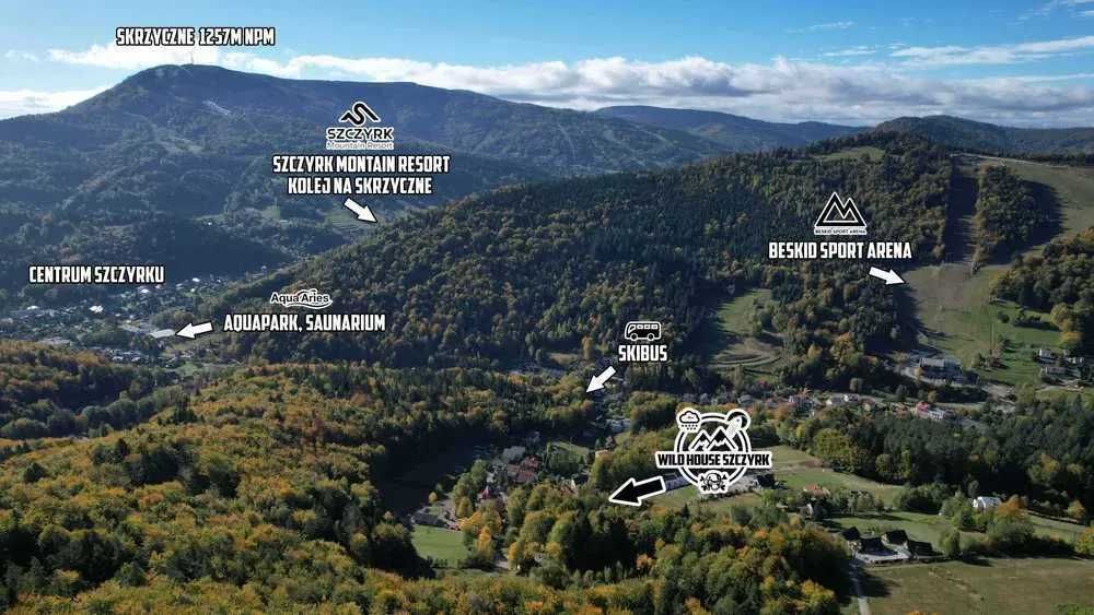 Dom wynajem w Szczyrku dla 15-25os | 7 Sypialni Jacuzzi Kominek Kite