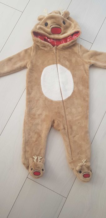 Pajac na Boże Narodzenie świąteczny renifer r.74