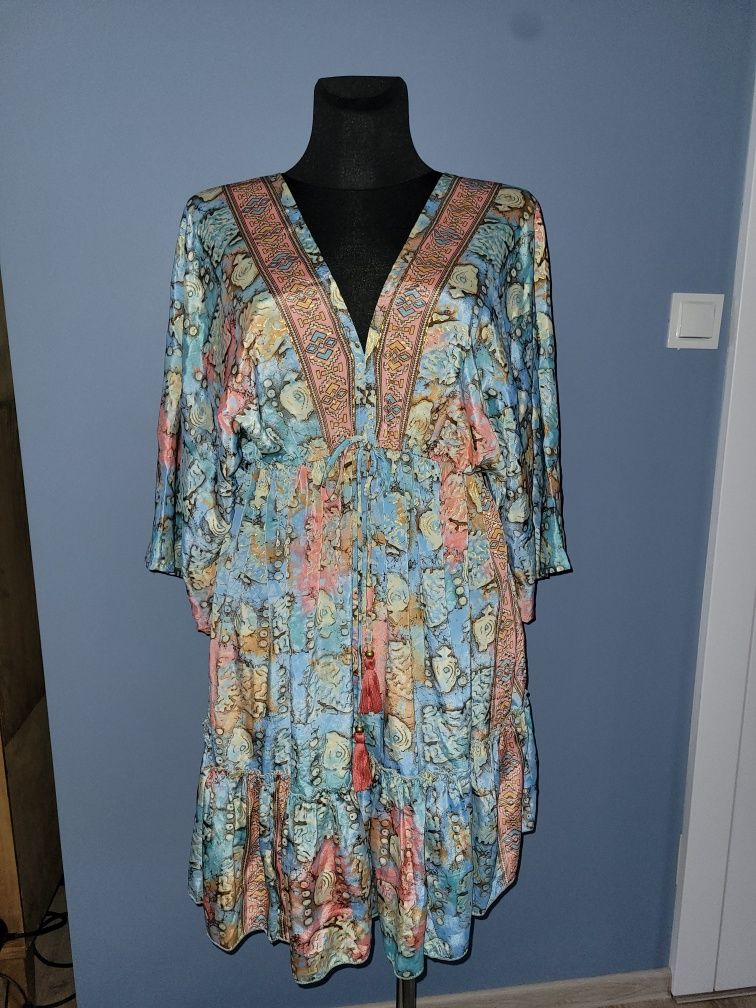 Kimono, narzutka, sukienka jedwabna, S, M, L, 36, 38, 40