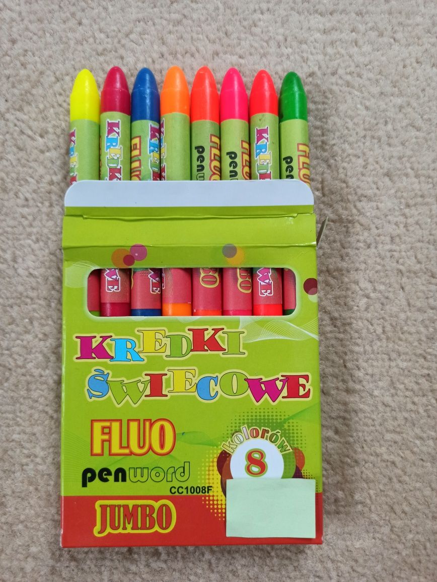 Zestaw kredeki świecowych Fluo Jumbo 8 kolorów