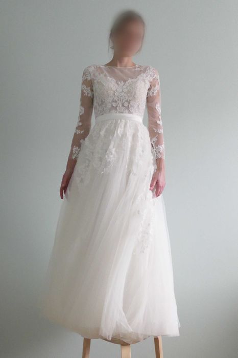 Suknia ślubna Amy Love, boho, rustykalna, kolor śmietanowy