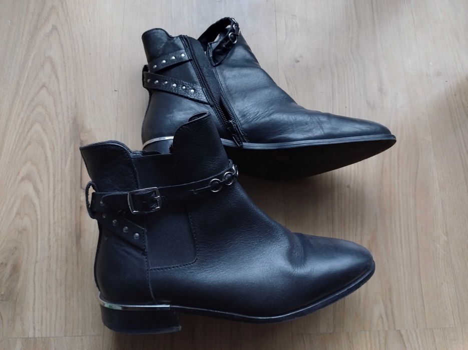 Botki skórzane czarne CopenhagenShoes rozmiar 38 stan bardzo dobry