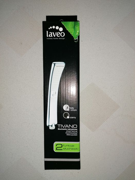 Słuchawka prysznicowa Laveo Tivano  chrom/czarna 2 strumienie