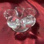 Porta-velas em formato de pétala de flor de vidro sólido transparente