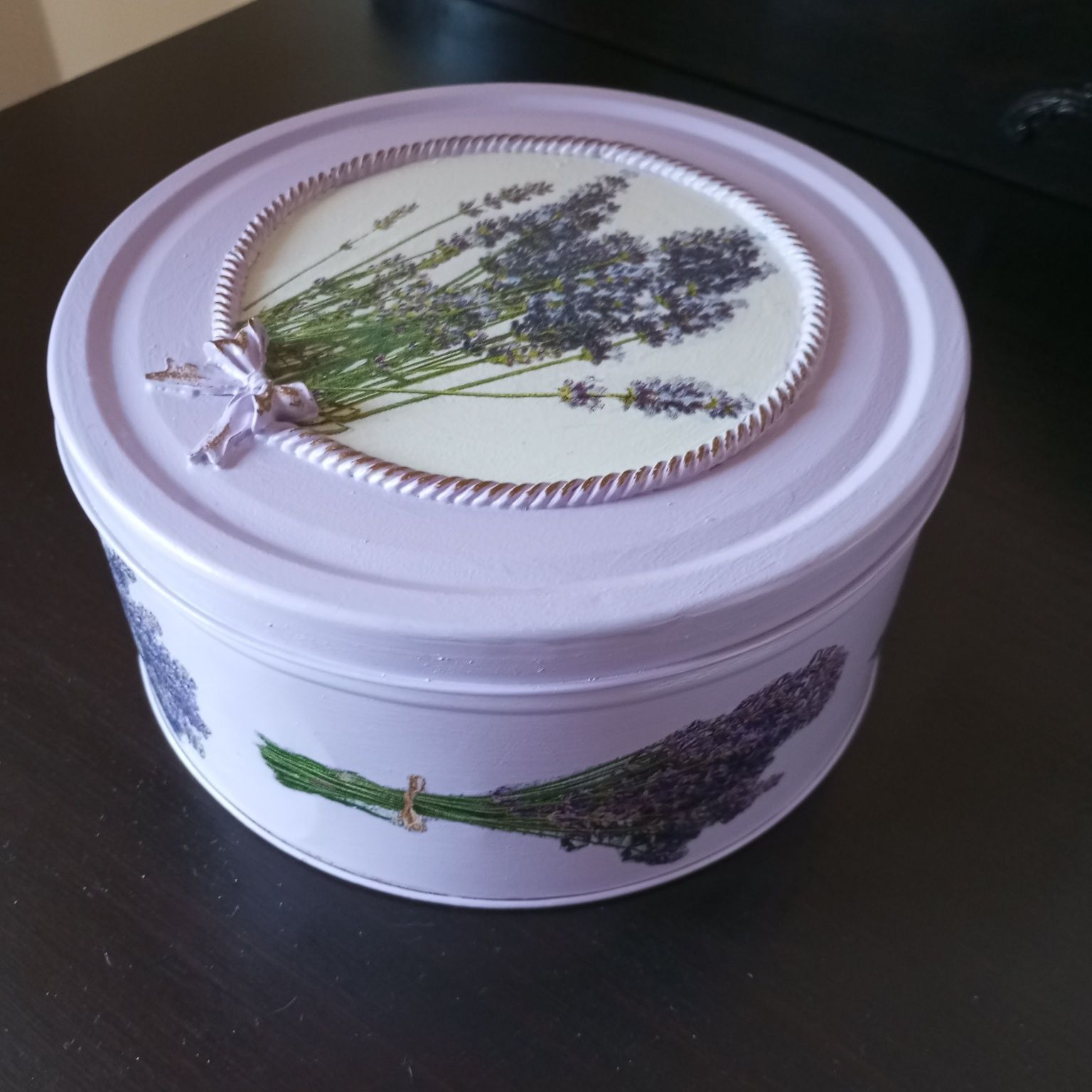 LAWENDA- duże pudełko /szkatułka/ pojemnik w stylu retro vintage