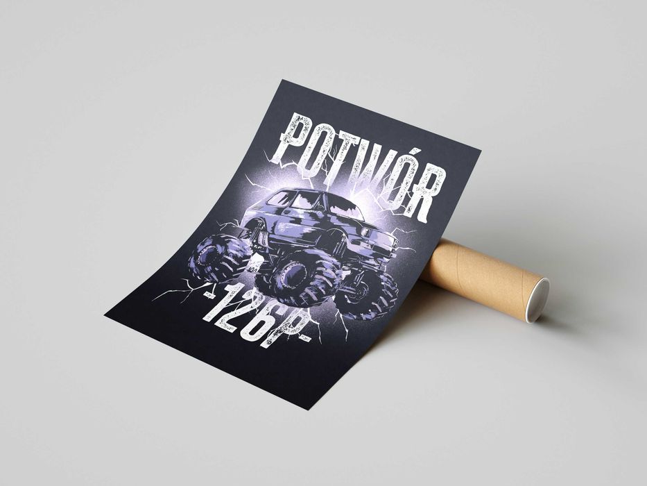 autorski plakat "potwór", różnie rozmiary - drezeladesign