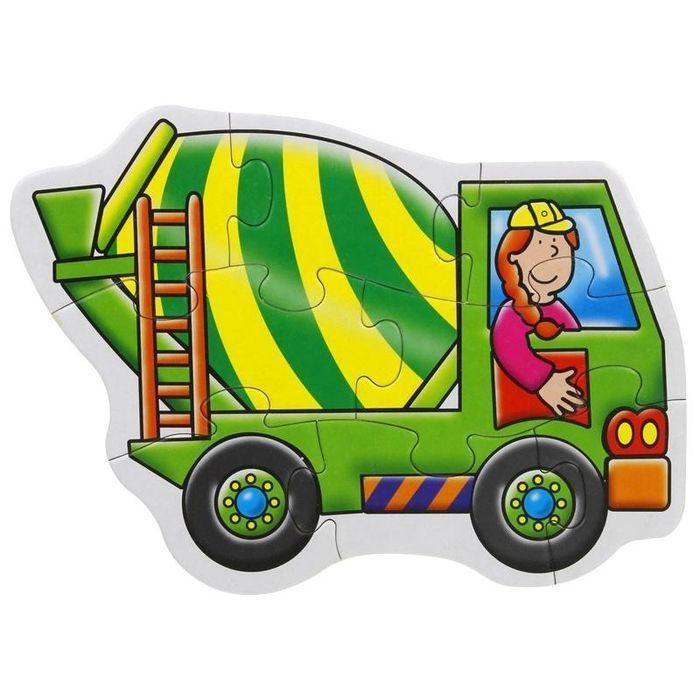 Puzzle Baby Dla Najmłodzych Auta Koparka Spych - Pojazdy Budowlane