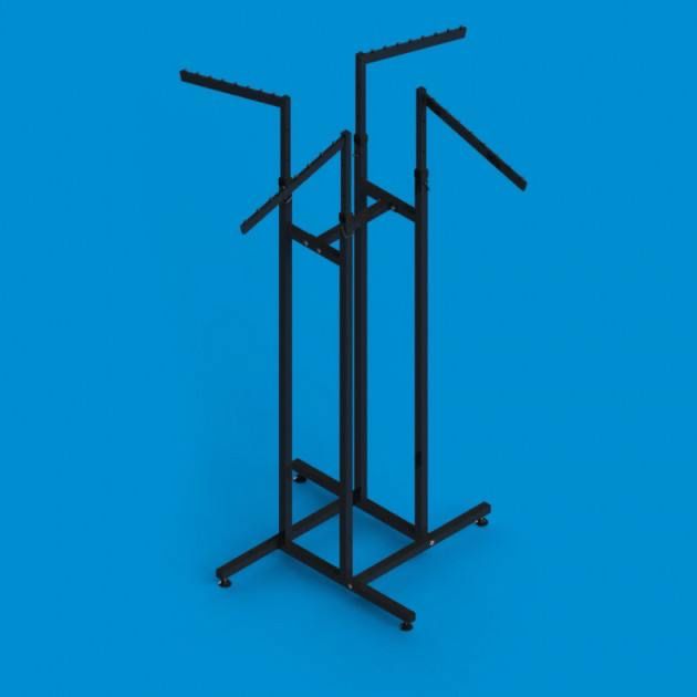 Металлическая стойка для одежды с четырьмя плечами