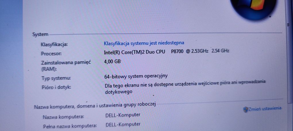 Laptop E6400 Windows 7 + ładowarka