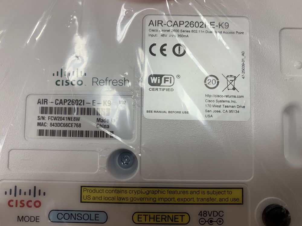 Роутер Cisco AIR-CAP2602l E-K9