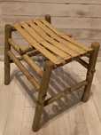 Stołek taborek Boho, bambusowe siedzisko vintage retro stylowe