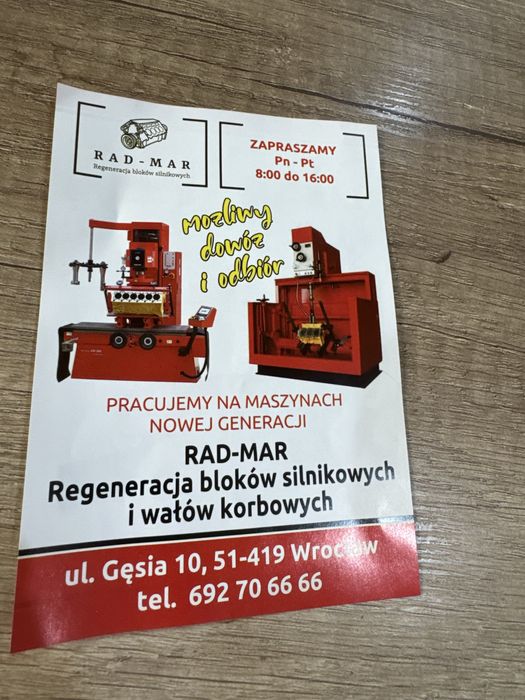 Regeneracja Bloków Silnikowych i Wałow korbowych i glowic silnikowych